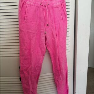 Lilly Pulitzer Hot Pink Drawstring Linen Joggers